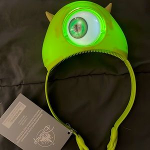 Disney Monsters Inc Mike Wazowski Green Glow Light-Up Headband - NWT